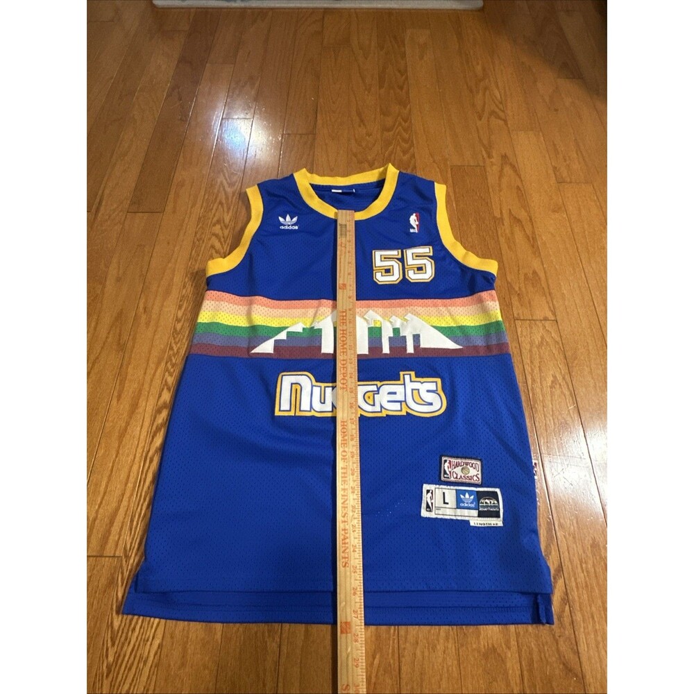 Denver Nuggets Basketball Jersey Mens Large NBA Dikembe Mutombo 55 Adidas - - Picture 4 of 8